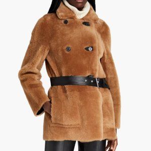 Maje Reversible Leather Shearling Jacket